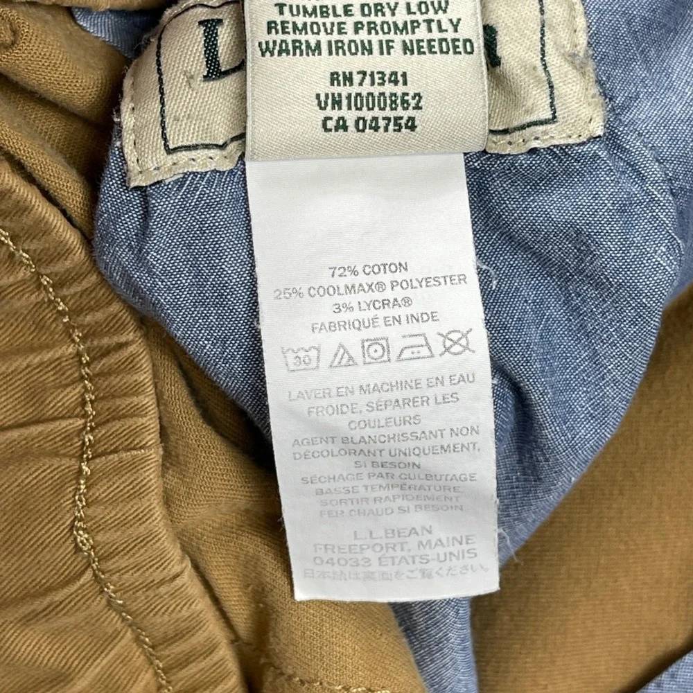 L.L. Bean Dock Pants Mens‎ XL Brown Coolmax Stretch Cotton Gorpcore 515171